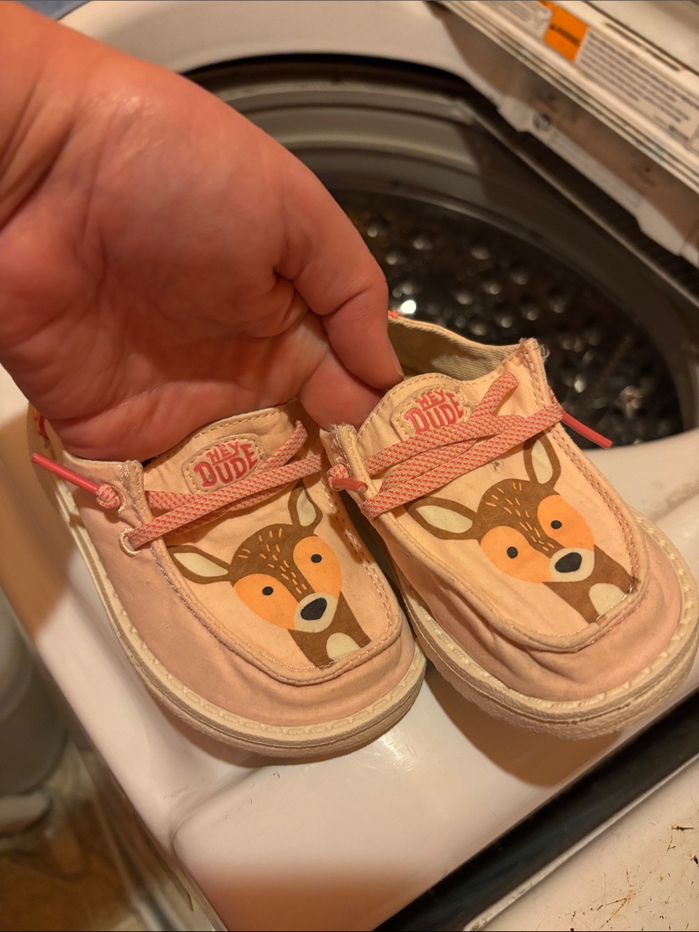 Hey Dude Kids Peach-Pink Deer Slip On Sneakers
